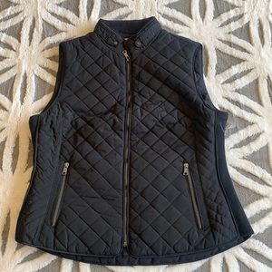 Black quilted vest